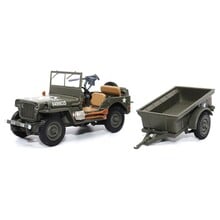 Motor City Classics Militaria 1:43 scale Willy's Jeep w/ trailer 3002658