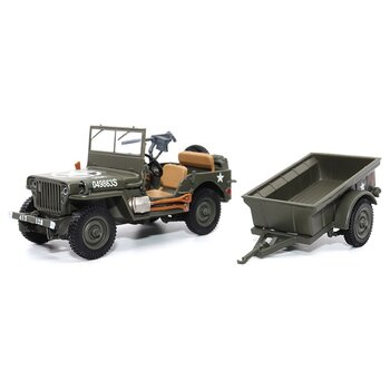 Motor City Classics Militaria 1:43 scale Willy's Jeep w/ trailer 3002658