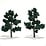 Woodland Scenics 2 pack Dark Green 5"-6" Trees # 1514