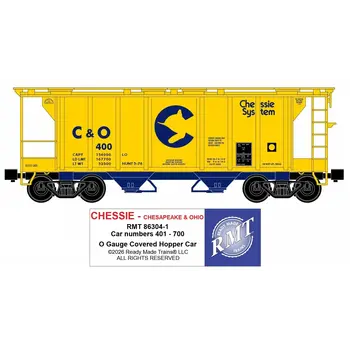 Ready Made Trains Ready Made Trains O gauge Chessie C&O 2 Bay Covered hopper car RMT-86304-1