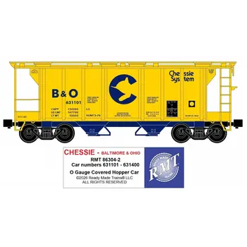 Ready Made Trains Ready Made Trains O gauge Chessie B&O 2 Bay Covered hopper car RMT-86304-2