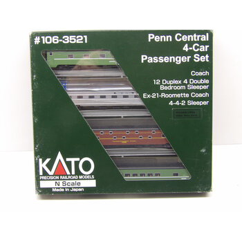 Kato Trains Kato N scale Penn Central 4 car passenger set 106-3521