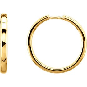 1 inch 14kt yellow gold hoop earrings