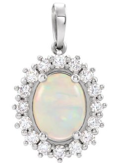86925 Opal & Diamond Pendant
