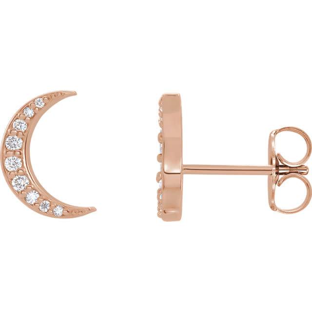 Stuller Crescent Moon Diamond Stud Earrings