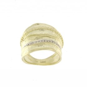 R4313 14kt yellow gold wide diamond fashion ring