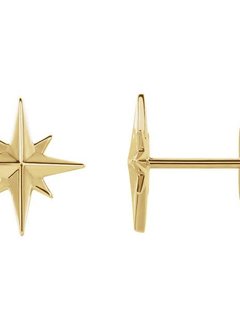 14kt Gold Star Earrings