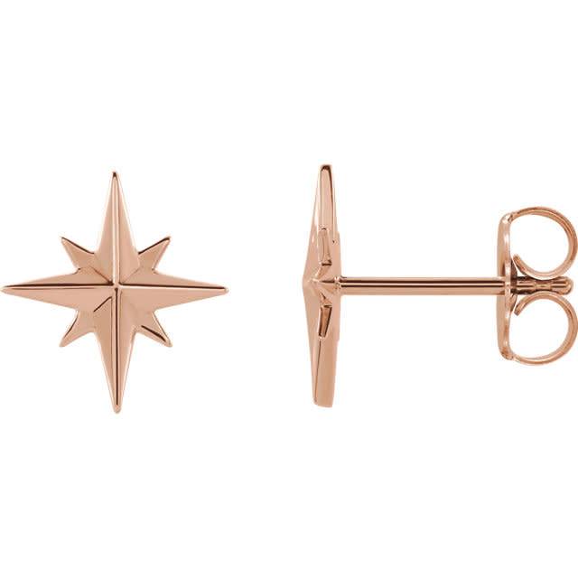 Stuller 14kt Gold Star Earrings