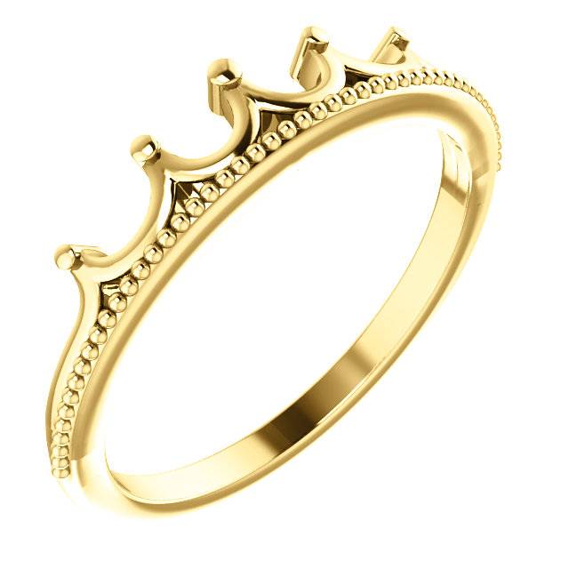 Stuller 14kt gold stackable crown ring