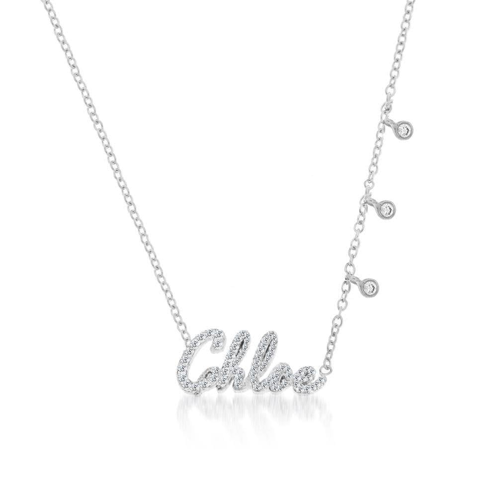 Diamond Script Necklace