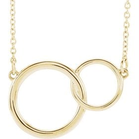 14kt yellow gold interlocking circle necklace