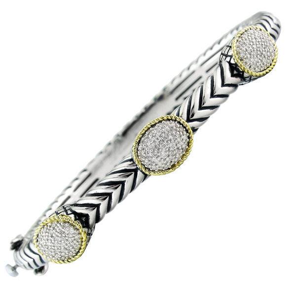 Yellow gold and diamond cuff bracelet - Freedman Jewelers