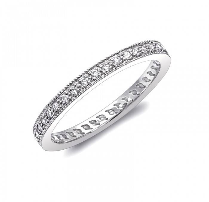 WC0889 milgrain diamond wedding band