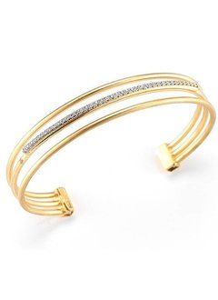 BIR356Y 14kt yellow gold multi row diamond bracelet