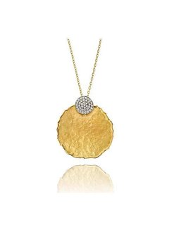 IR3431Y hammered gold necklace