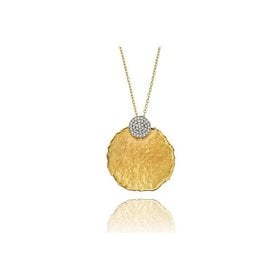 IR3431Y hammered gold necklace