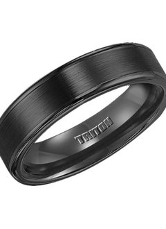 11-2117 black tungsten brushed wedding ring