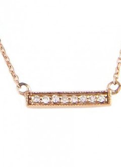 14kt Rose Gold Mini Diamond Bar Necklace