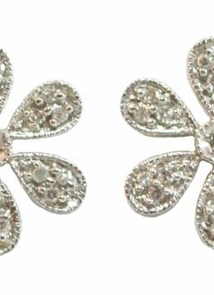 14kt White Gold Flower Stud Earrings