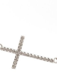 Silver Diamond Cross Necklace