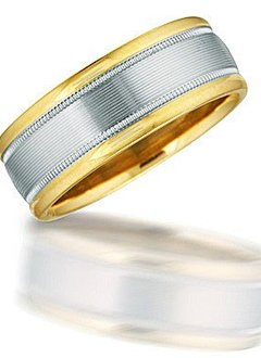 NT00913 two toned gent's wedding band