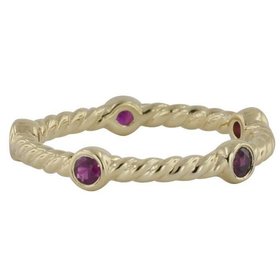 LD16870 cable style stackable band with rubies