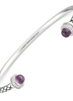 ACB293 rose quartz & diamond bangle bracelet