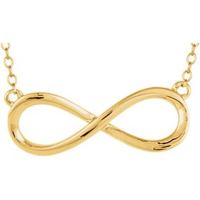 14kt gold plain infinity necklace