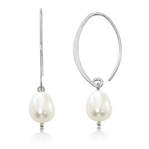 carla 14kt white gold pearl drop earring 13462