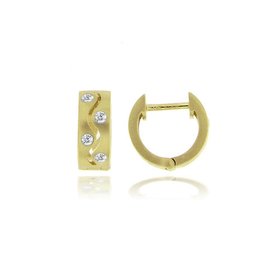 Textured Gold & Diamond Huggie Earrings