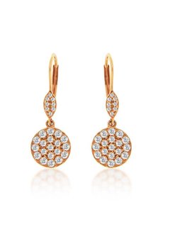 Rose Gold Diamond Cluster Drop Earrings