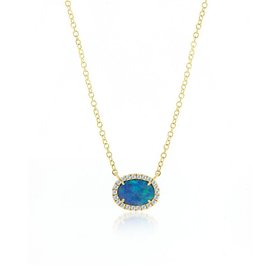 Australian Opal & Diamond Necklace