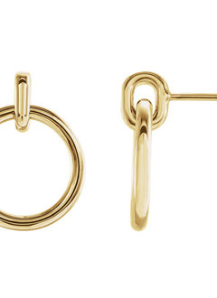 14kt yellow gold circle dangle earrings