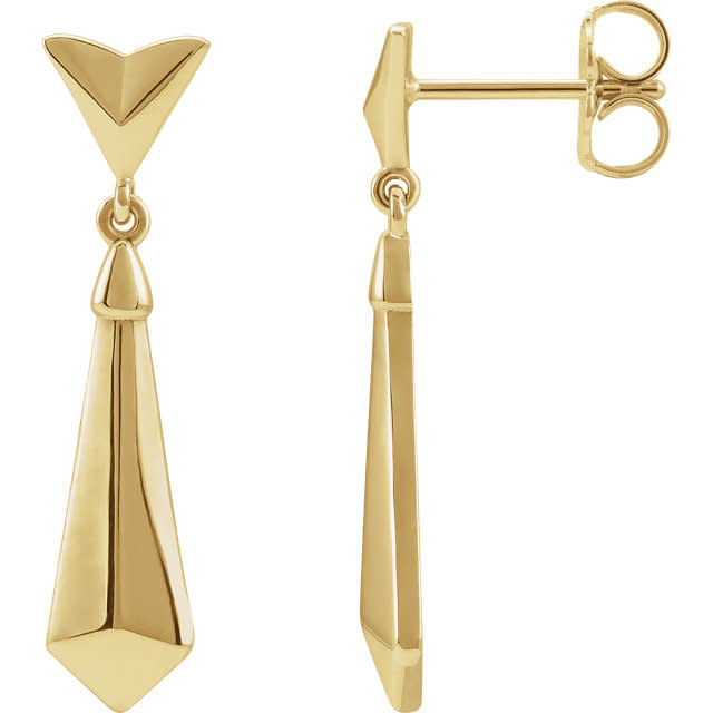 14kt yellow gold geometic dangle earrings