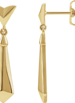 14kt yellow gold geometic dangle earrings
