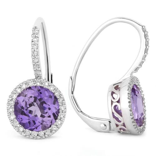 E10591 Iolite & Diamond Earrings