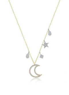 N11887 Moon and Star Diamond Necklace