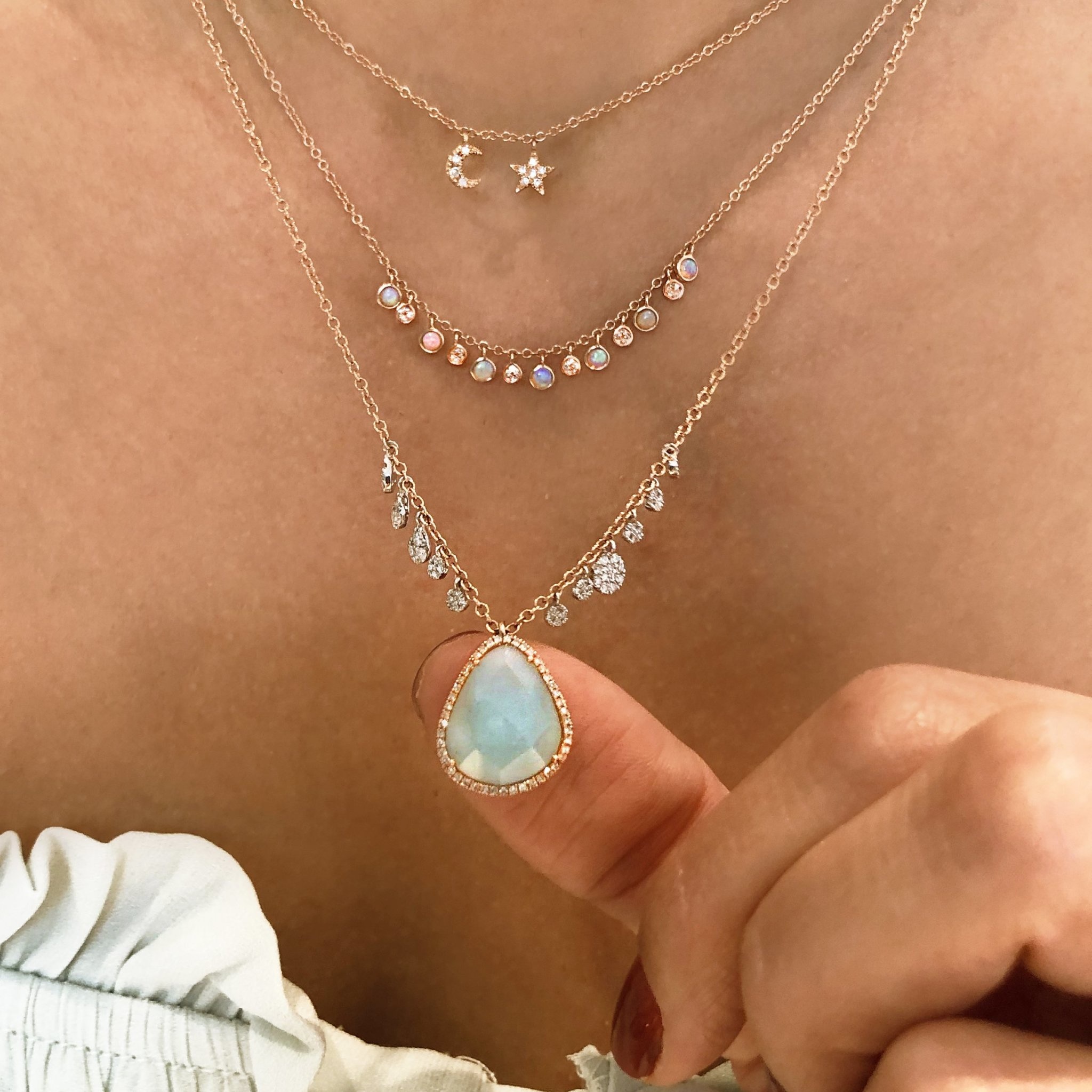 Meira T 14kt Rose Gold Opal Layering Necklace