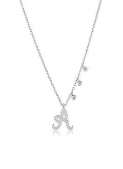 Diamond Initial Necklace with off centered diamond charms