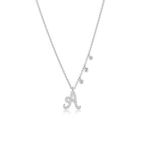 Diamond Initial Necklace with off centered diamond charms