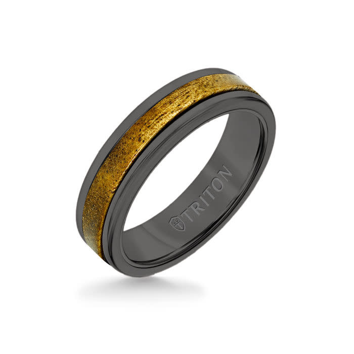 Triton 11-6083B Black Tungsten with wood inlay ring