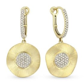 E1066Y hammered gold earrings
