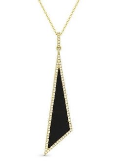 DN4923 Black Onyx and Diamond Drop Necklace