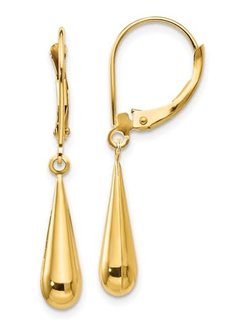 14kt yellow gold teardrop dangle earrings