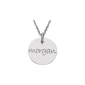 Sterling silver engraved mini disc pendant