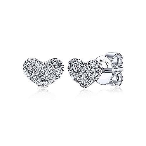 9mm Height 9mm Width 10k Yellow and White Two Tone Gold Heart Shape Pave Set Round Diamond Stud Earrings .08 cttw 9mm Height 9mm Width 10k Yellow and White Two Tone Gold Heart Shape Pave Set Round Diamond Stud Earrings .08 cttw