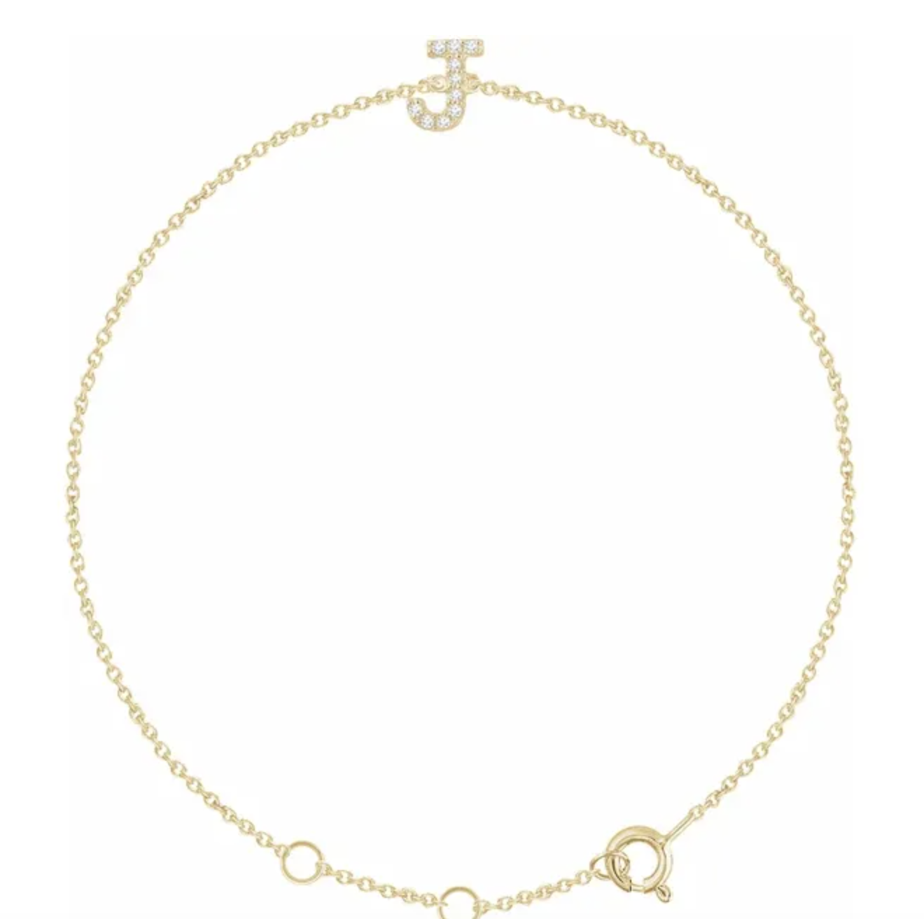 Diamond Initial W Gold Bracelet – Ntinga Jewellery