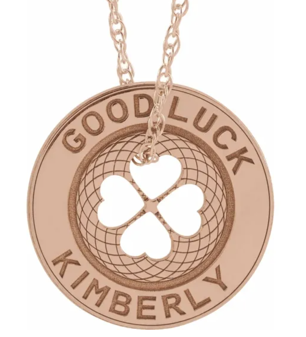 Stuller Engravable Good Luck Token Necklace