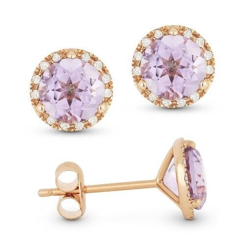 Madison L E1023 Pink amethyst earrings