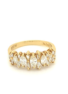 18kt Yellow Gold Marquise & Baguette Diamond Band
